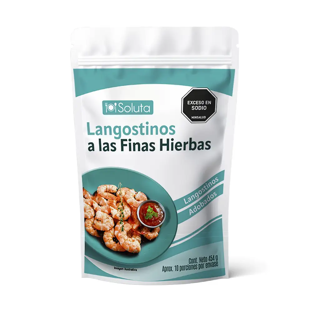 LANGOSTINOS ADOBADOS A LAS FINAS HIERBAS - SOLUTA X 454 g