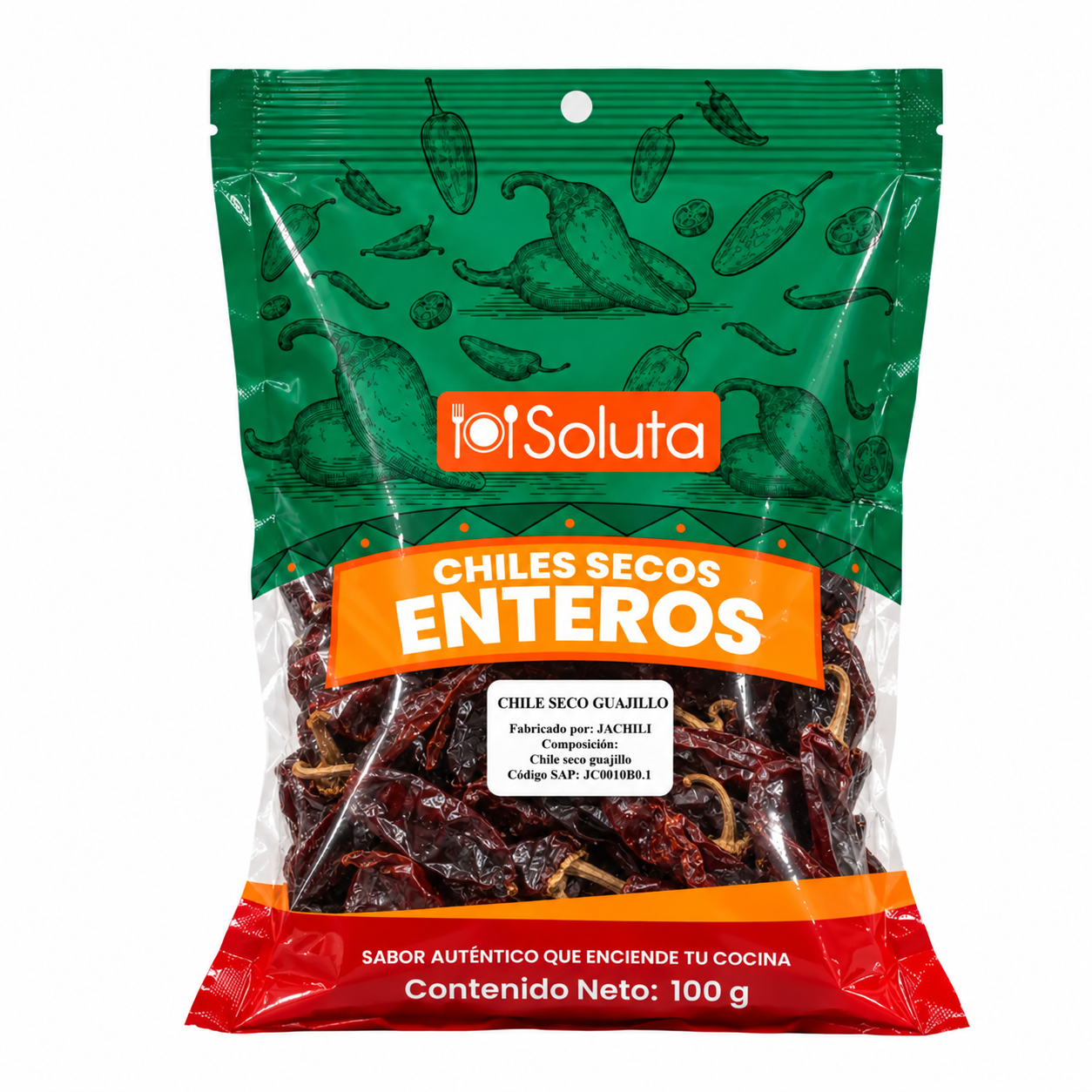 CHILE SECO GUAJILLO BOLSA x 100 g