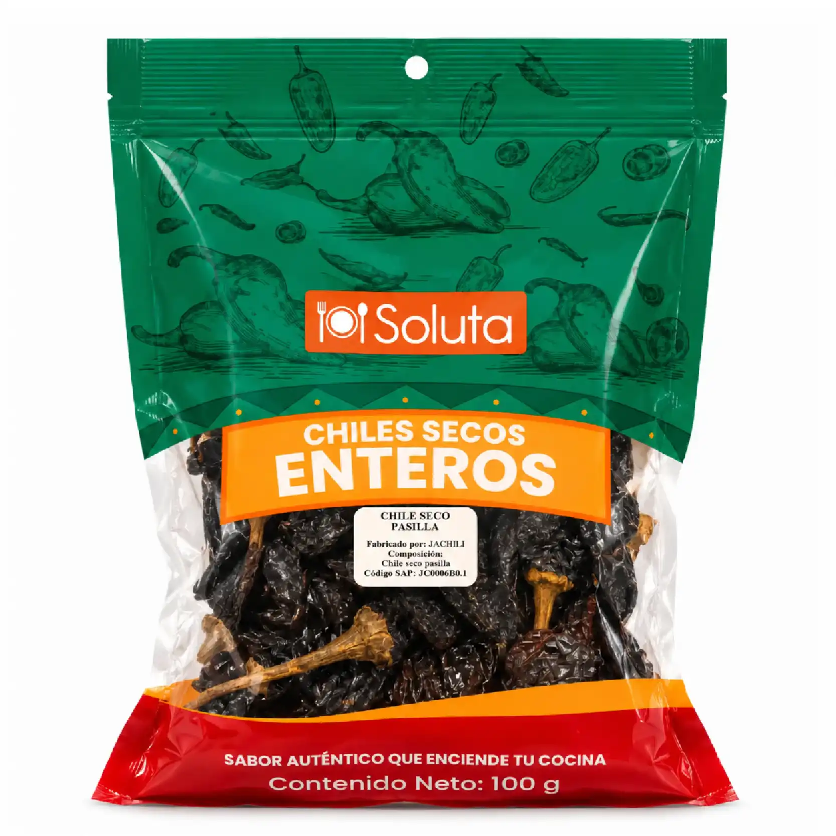 CHILE SECO PASILLA BOLSA x 100 g